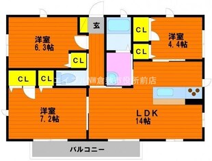 シャーメゾン酒津の物件間取画像